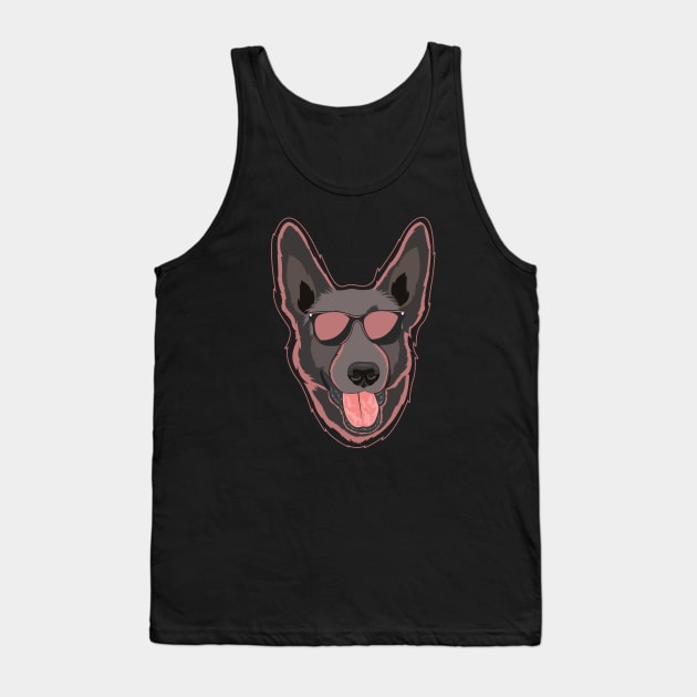 Neon Dutch Shepherd Fusion: Contemporary Canine Art Tank Top by Dogiviate